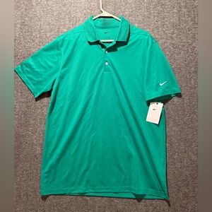 Nike Golf Polo Shirt Mens Large green performance light active comfort NWT